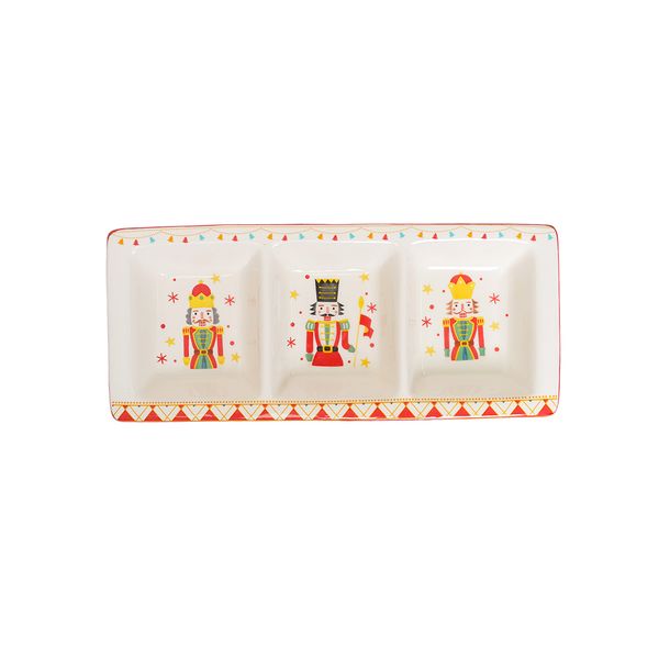 Plato Cascanueces 31.5 x 14 x 3.7 cm Blanco/Dorado