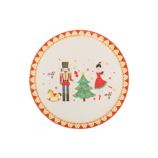 Plato Cascanueces 20.4 x 20.4 x 2 cm Blanco/Dorado