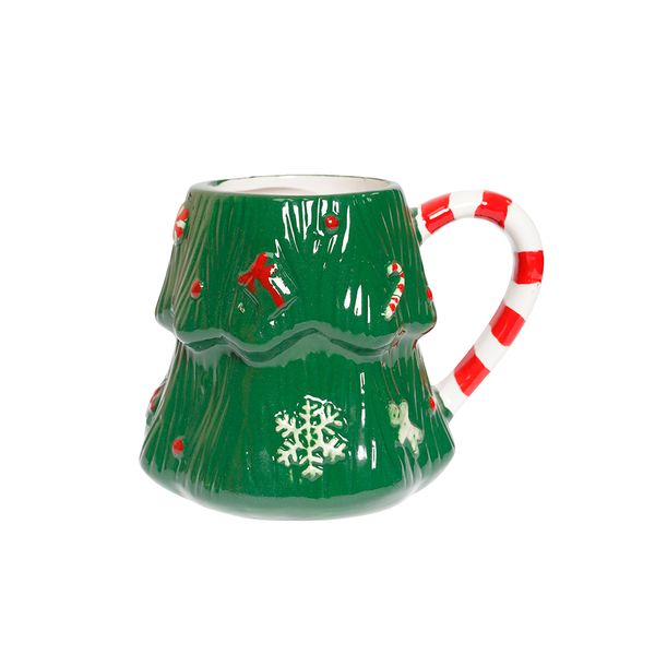 Taza Navideña Árbol 14 x 10.1 x 9.7 cm Rojo/ Verde