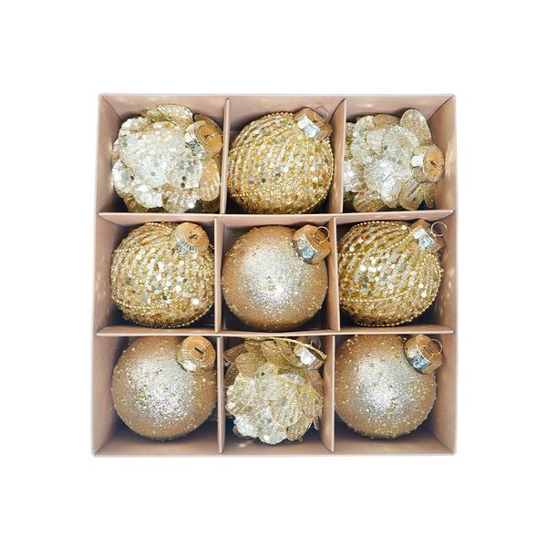 Pack Bolas Set Bolas 24.5 x 24.5 x 8 cm Dorado