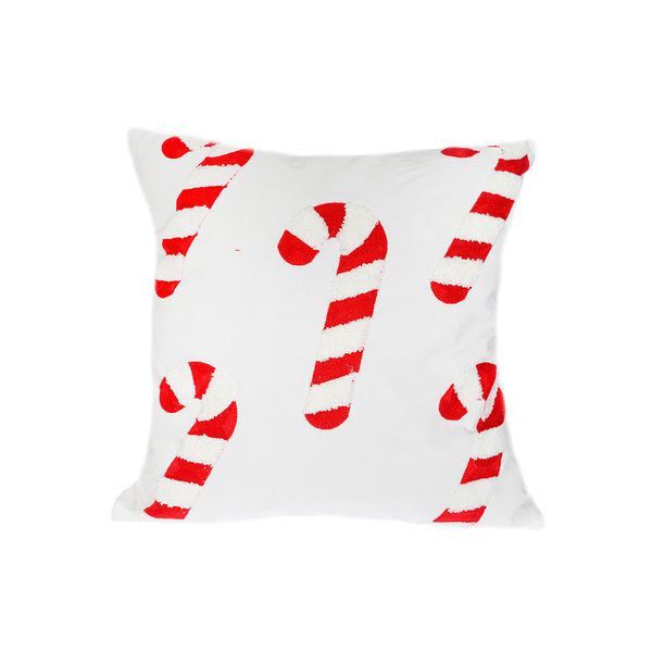 Funda para Cojín Bastones de Caramelo 45 x 45 cm Crema