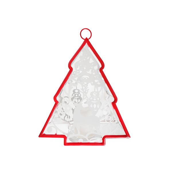 Porta Vela Árbol 28 x 14 x 36 Rojo/Blanco
