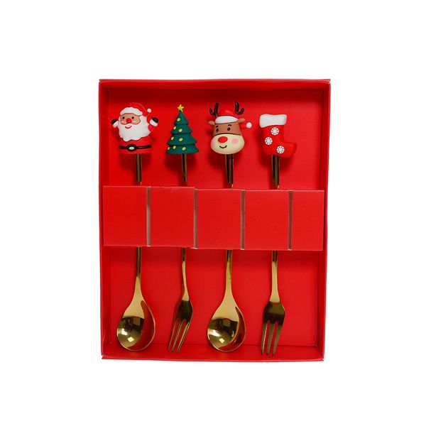 Set de 4 Cubiertos 16 cm Dorado I