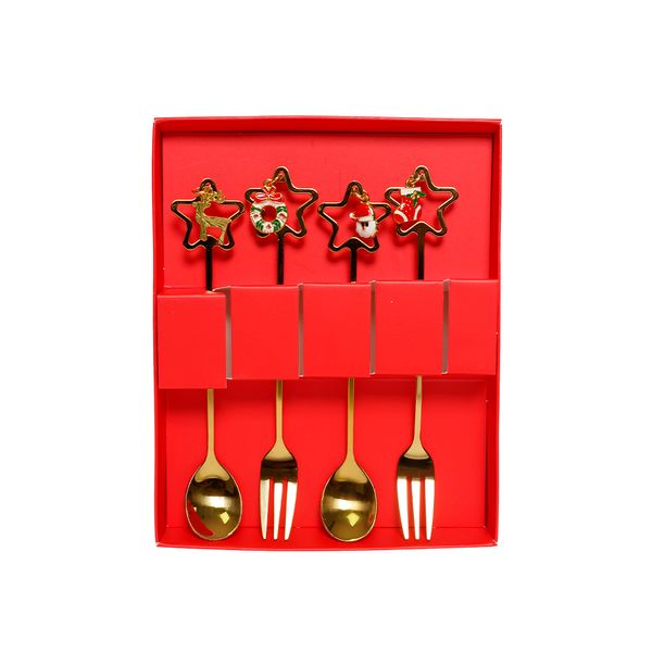 Set de 4 Cubiertos 16 cm Dorado II
