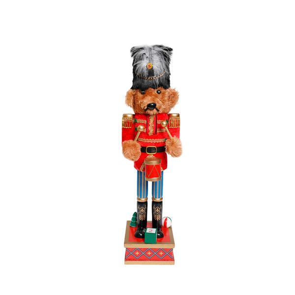 Cascanueces Oso Tambor 36 cm Rojo