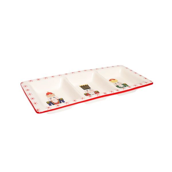 Bandeja Cascanueces 31.9 x 14.1 x 3.8 cm Rojo Blanco