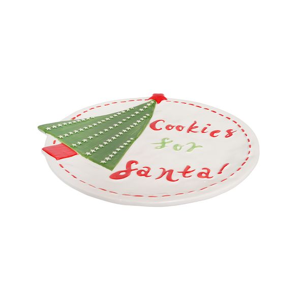 Plato Navideño Árbol 27 x 26 x 3 cm Rojo/ Verde