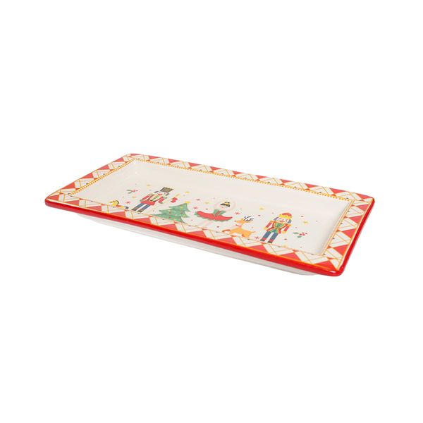 Bandeja Cascanueces 26 x 13.42 x 7 cm Blanco/Dorado