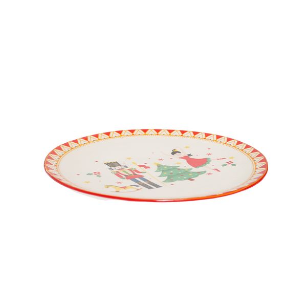 Plato Cascanueces 20.4 x 20.4 x 2 cm Blanco/Dorado