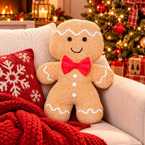 Cojín Navideño Jengibre 30 x 45 x 5 cm Marron