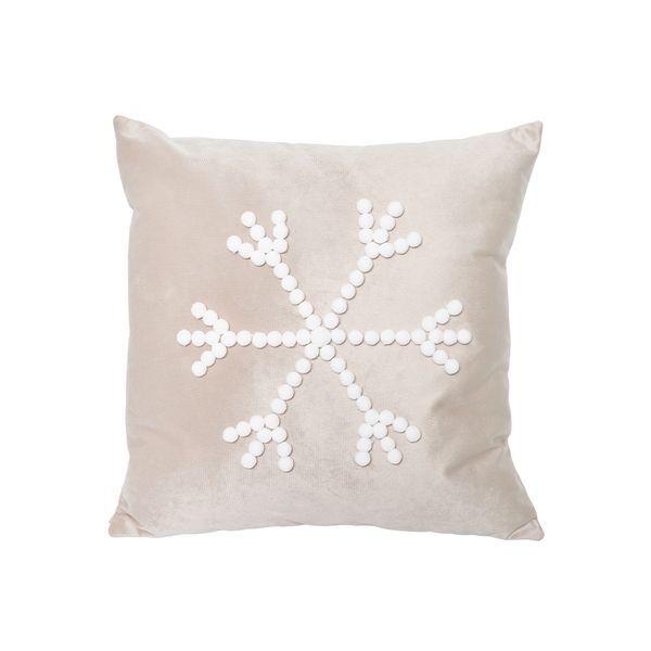 Cojín Navideño Copo Nieve 45 cm Beige