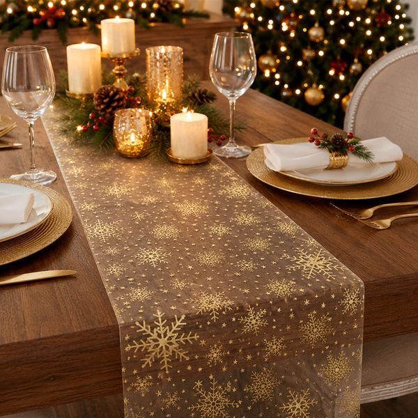 Camino de Mesa Copos 28 x 275 cm Dorado