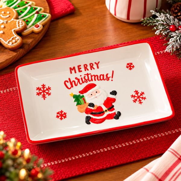 Bandeja Papá Noel 26.5 x 16.5 x 3 cm Rojo Blanco