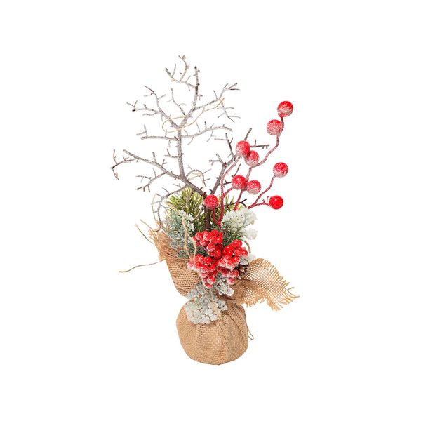 Árbol Mini Piña 32 cm Blanco/Rojo
