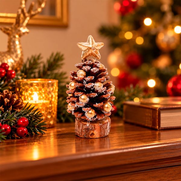Árbol Mini Piña Estelar 15 cm Dorado