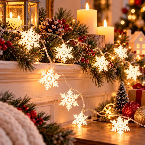 Luces LED Estrella Luz 200 cm Plateado